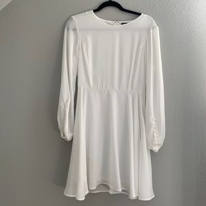 White Lulus Fit + Flare Dress
